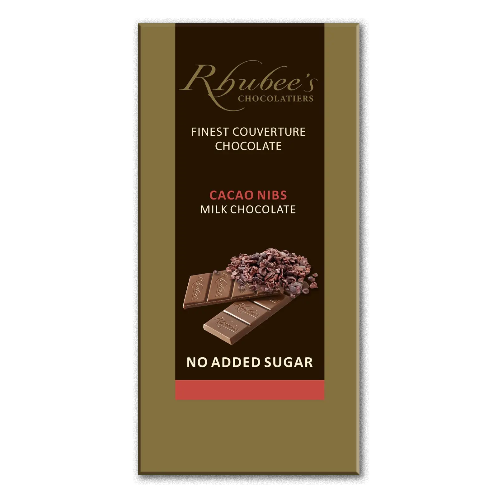 milk chocolate with cacao nibs